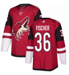 Youth Adidas Arizona Coyotes 36 Christian Fischer Authentic Burgundy Red Home NHL Jersey 