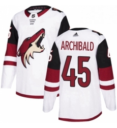 Youth Adidas Arizona Coyotes 45 Josh Archibald Authentic White Away NHL Jersey 