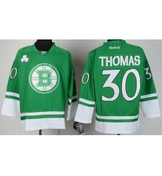 Boston Bruins 30 Tim Thomas Green St Patty's Day NHL Jersey