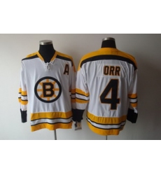 Boston Bruins 4 Bobby Orr white Jerseys with A patch