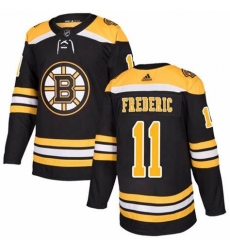 Men Boston Bruins #11 Trent Frederic Black Adidas Stitched NHL Jersey