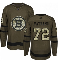 Mens Adidas Boston Bruins 72 Frank Vatrano Authentic Green Salute to Service NHL Jersey 