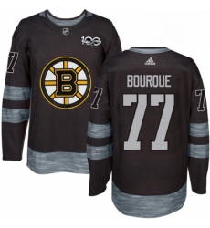 Mens Adidas Boston Bruins 77 Ray Bourque Authentic Black 1917 2017 100th Anniversary NHL Jersey 