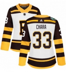 Womens Adidas Boston Bruins 33 Zdeno Chara Authentic White 2019 Winter Classic NHL Jersey 