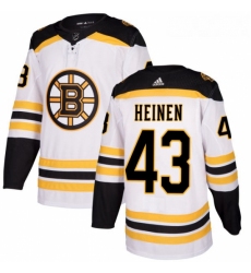 Womens Adidas Boston Bruins 43 Danton Heinen Authentic White Away NHL Jersey 