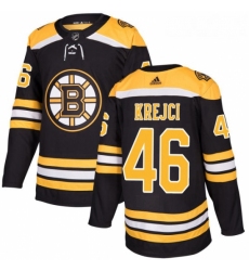 Youth Adidas Boston Bruins 46 David Krejci Authentic Black Home NHL Jersey 