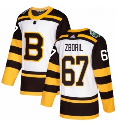 Youth Adidas Boston Bruins 67 Jakub Zboril Authentic White 2019 Winter Classic NHL Jersey 