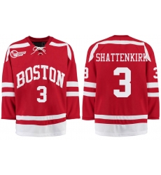 Boston University Terriers BU 3 Kevin Shattenkirk Red Stitched Hockey Jersey