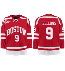 Boston University Terriers BU 9 Kieffer Bellows Red Stitched Hockey Jersey