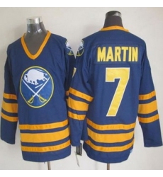 Buffalo Sabres #7 Rick Martin Navy Blue CCM Throwback Stitched NHL Jersey