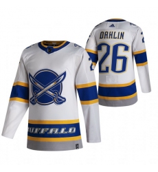 Men Buffalo Sabres 26 Rasmus Dahlin White Adidas 2020 21 Reverse Retro Alternate NHL Jersey