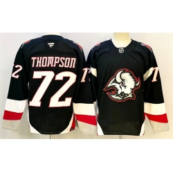 Men Buffalo Sabres 72 Tage Thompson Black 2024 25 Alternate Stitched Hockey Jersey