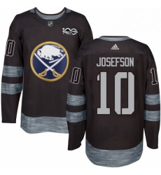 Mens Adidas Buffalo Sabres 10 Jacob Josefson Authentic Black 1917 2017 100th Anniversary NHL Jersey 