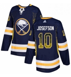 Mens Adidas Buffalo Sabres 10 Jacob Josefson Authentic Navy Blue Drift Fashion NHL Jersey 
