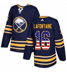 Mens Adidas Buffalo Sabres 16 Pat Lafontaine Authentic Navy Blue USA Flag Fashion NHL Jersey 