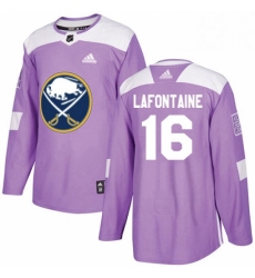 Mens Adidas Buffalo Sabres 16 Pat Lafontaine Authentic Purple Fights Cancer Practice NHL Jersey 