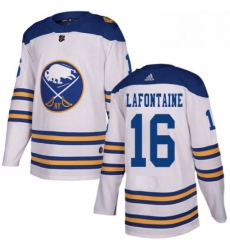 Mens Adidas Buffalo Sabres 16 Pat Lafontaine Authentic White 2018 Winter Classic NHL Jersey 