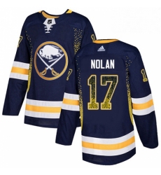 Mens Adidas Buffalo Sabres 17 Jordan Nolan Authentic Navy Blue Drift Fashion NHL Jersey 