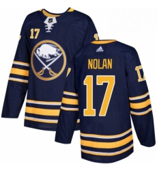 Mens Adidas Buffalo Sabres 17 Jordan Nolan Authentic Navy Blue Home NHL Jersey 