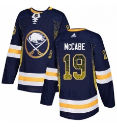 Mens Adidas Buffalo Sabres 19 Jake McCabe Authentic Navy Blue Drift Fashion NHL Jersey 
