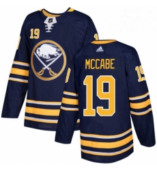 Mens Adidas Buffalo Sabres 19 Jake McCabe Authentic Navy Blue Home NHL Jersey 
