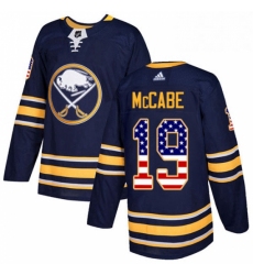 Mens Adidas Buffalo Sabres 19 Jake McCabe Authentic Navy Blue USA Flag Fashion NHL Jersey 