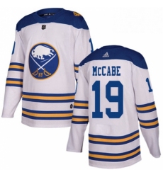 Mens Adidas Buffalo Sabres 19 Jake McCabe Authentic White 2018 Winter Classic NHL Jersey 