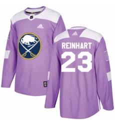 Mens Adidas Buffalo Sabres 23 Sam Reinhart Authentic Purple Fights Cancer Practice NHL Jersey 