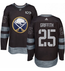Mens Adidas Buffalo Sabres 25 Seth Griffith Authentic Black 1917 2017 100th Anniversary NHL Jersey 