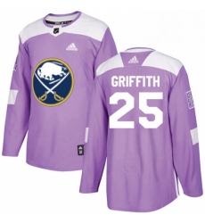 Mens Adidas Buffalo Sabres 25 Seth Griffith Authentic Purple Fights Cancer Practice NHL Jersey 