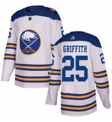 Mens Adidas Buffalo Sabres 25 Seth Griffith Authentic White 2018 Winter Classic NHL Jersey 