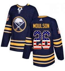 Mens Adidas Buffalo Sabres 26 Matt Moulson Authentic Navy Blue USA Flag Fashion NHL Jersey 