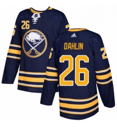 Mens Adidas Buffalo Sabres 26 Rasmus Dahlin Authentic Navy Blue Home NHL Jersey 