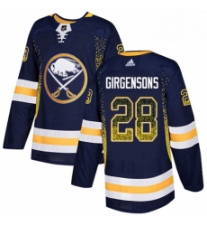 Mens Adidas Buffalo Sabres 28 Zemgus Girgensons Authentic Navy Blue Drift Fashion NHL Jersey 