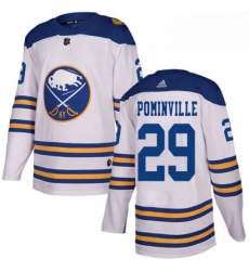 Mens Adidas Buffalo Sabres 29 Jason Pominville Authentic White 2018 Winter Classic NHL Jersey 