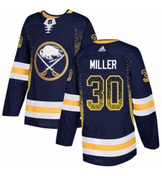 Mens Adidas Buffalo Sabres 30 Ryan Miller Authentic Navy Blue Drift Fashion NHL Jersey 