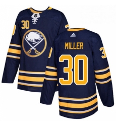 Mens Adidas Buffalo Sabres 30 Ryan Miller Authentic Navy Blue Home NHL Jersey 