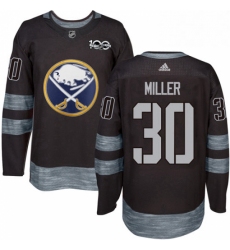 Mens Adidas Buffalo Sabres 30 Ryan Miller Premier Black 1917 2017 100th Anniversary NHL Jersey 