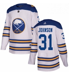 Mens Adidas Buffalo Sabres 31 Chad Johnson Authentic White 2018 Winter Classic NHL Jersey 