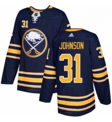 Mens Adidas Buffalo Sabres 31 Chad Johnson Premier Navy Blue Home NHL Jersey 