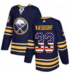 Mens Adidas Buffalo Sabres 33 Jason Kasdorf Authentic Navy Blue USA Flag Fashion NHL Jersey 