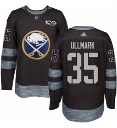 Mens Adidas Buffalo Sabres 35 Linus Ullmark Authentic Black 1917 2017 100th Anniversary NHL Jersey 