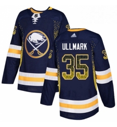 Mens Adidas Buffalo Sabres 35 Linus Ullmark Authentic Navy Blue Drift Fashion NHL Jersey 