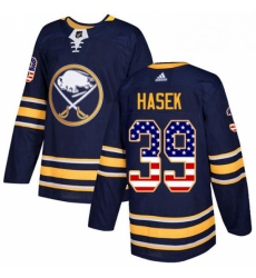 Mens Adidas Buffalo Sabres 39 Dominik Hasek Authentic Navy Blue USA Flag Fashion NHL Jersey 