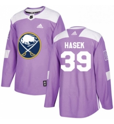 Mens Adidas Buffalo Sabres 39 Dominik Hasek Authentic Purple Fights Cancer Practice NHL Jersey 