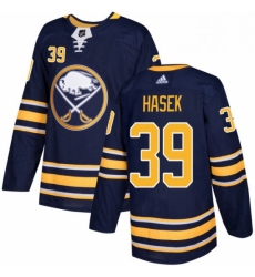 Mens Adidas Buffalo Sabres 39 Dominik Hasek Premier Navy Blue Home NHL Jersey 