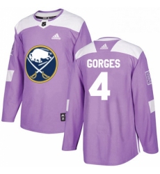 Mens Adidas Buffalo Sabres 4 Josh Gorges Authentic Purple Fights Cancer Practice NHL Jersey 