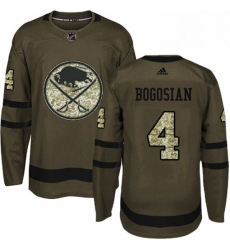 Mens Adidas Buffalo Sabres 4 Zach Bogosian Authentic Green Salute to Service NHL Jersey 