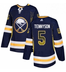 Mens Adidas Buffalo Sabres 5 Matt Tennyson Authentic Navy Blue Drift Fashion NHL Jersey 