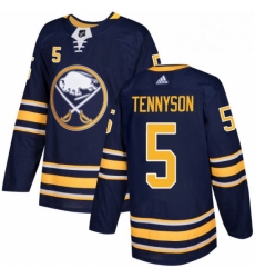 Mens Adidas Buffalo Sabres 5 Matt Tennyson Authentic Navy Blue Home NHL Jersey 